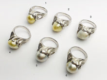 Handcarved Sterling Silver South Sea Pearl Rings - Natural Color - Southsea Pearls - Statement Ring (427 No. 1-6)