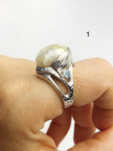 Handcarved Sterling Silver South Sea Pearl Rings - Natural Color - Southsea Pearls - Statement Ring (431 No. 1-3)