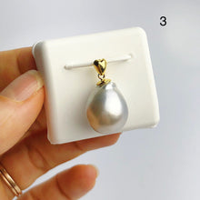 12-14mm Tahitian Pearl Pendants on 18K Gold Plated Sterling Silver (444 No. 1-4)
