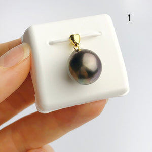 13-14mm Tahitian Pearl Pendants on 18K Gold Plated Sterling Silver (445 No. 1-4)