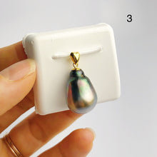 13-14mm Tahitian Pearl Pendants on 18K Gold Plated Sterling Silver (451 No. 1-4)