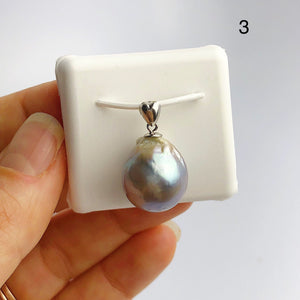 12-14mm Tahitian Pearl Pendants on 925 Sterling Silver (495 No. 1-4)