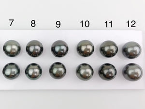 11-11.5mm Tahitian Pearls Round, AAA, Loose Matched Pairs 11mm (203)