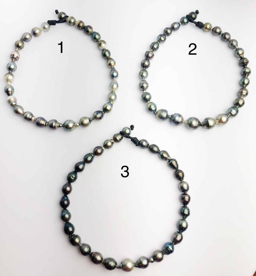 BIG 17mm Tahitian Pearl Necklace on Leather 12 - 17mm (281)