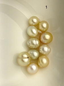 10 Pearls - SouthSea Pearls From Burma - Natural Color - 9 to 13mm (#531 No. 1-6)