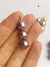 Edison Pearl Pendants on 14K Gold, Natural Color, 10-11mm, Made in Hawaii (547 No. 1-8)