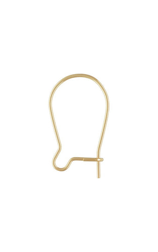 16.0mm Kidney Ear Wire (0.51mm), 14k gold filled. Made in USA. #4006440