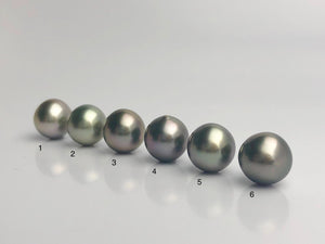 AAA Quality Multicolor Tahitian Peacock Loose Pearls - Short Drop Shape - 12mm (#573 No. 1-6)