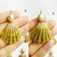 Sunrise Shell Wire and Pearl Pendants from Hawaii - Natural Color - Sunrise Shells - Sunnies (386 No. 1-10)
