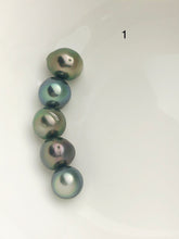 5 Pearls - Multicolor Tahitian Peacock Loose pearls - Semi-Round to Oval - A+ Quality - 10 to 11mm (#587 No. 1-6)