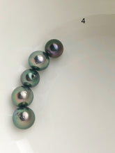 5 Pearls - Multicolor Tahitian Peacock Loose pearls - Semi-Round to Oval - A+ Quality - 10 to 11mm (#587 No. 1-6)
