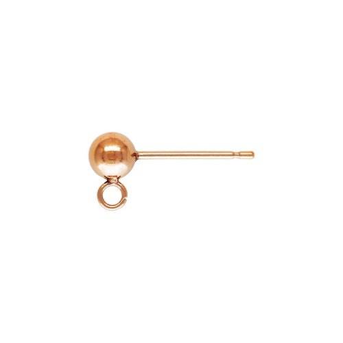 4.0mm Ball Earring w/Ring RGP, 14k gold filled. Made in USA #4806240R