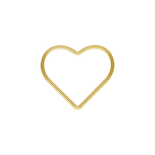 17.5mm Heart Jump Ring Closed GP, 14k gold filled. Made in USA. #400H175C