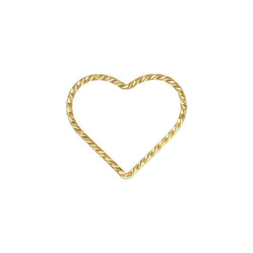 17.5mm Heart Sparkle Jump Ring Closed GP, 14k gold filled. #400H175P1C