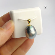 13-14mm Tahitian Pearl Pendants on 18K Gold Plated Sterling Silver (440 No. 1-4 )