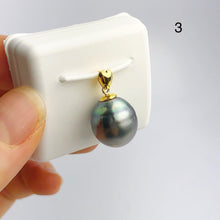 13-14mm Tahitian Pearl Pendants on 18K Gold Plated Sterling Silver (440 No. 1-4 )
