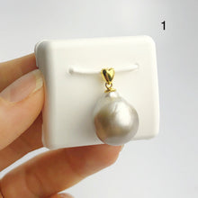 13-14mm Tahitian Pearl Pendants on 18K Gold Plated Sterling Silver (441 No. 1-4)