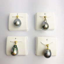 13-14mm Tahitian Pearl Pendants on 18K Gold Plated Sterling Silver (451 No. 1-4)
