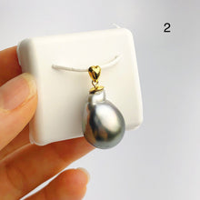 13-14mm Tahitian Pearl Pendants on 18K Gold Plated Sterling Silver (451 No. 1-4)
