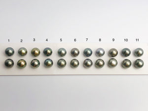 11mm Tahitian Pearls Round, AA, Loose Matched Pairs 11mm (485)