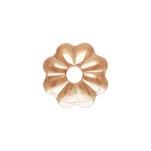 4.0mm Flower Bead Cap 1.0mm Hole RGP, 14k rose gold filled. #4805743