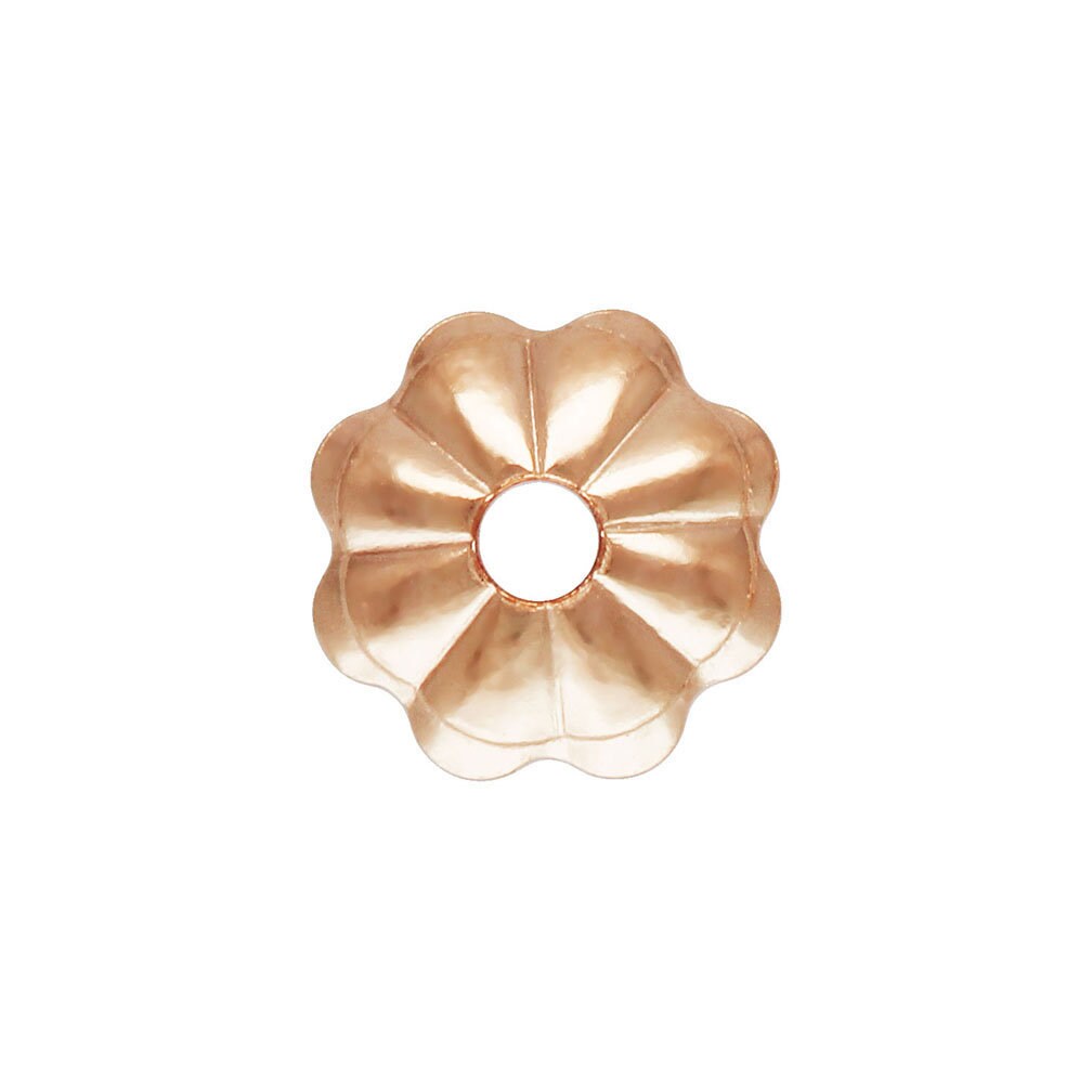 4.0mm Flower Bead Cap 1.0mm Hole RGP, 14k rose gold filled. #4805743