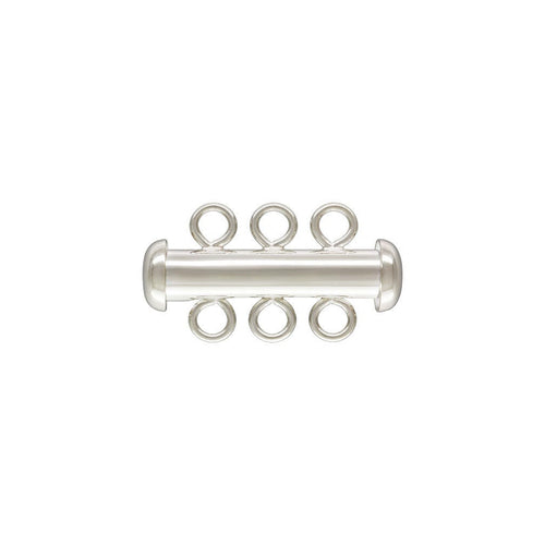 4.3x22.0mm Tube Clasp 3 Row SPAT, Sterling Silver. Made in USA. #50035803R
