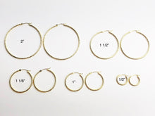 14k 2mm Gold Sparkle Hoop Earrings - 2" to 1/2" - Made in USA (#882-256, 202, 204, 203, 200)
