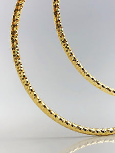14k 2mm Gold Sparkle Hoop Earrings - 2" to 1/2" - Made in USA (#882-256, 202, 204, 203, 200)