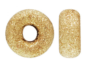 3.0mm Stardust Rondelle 1.0mm Hole, 14k gold filled. Made in USA. #4004530S
