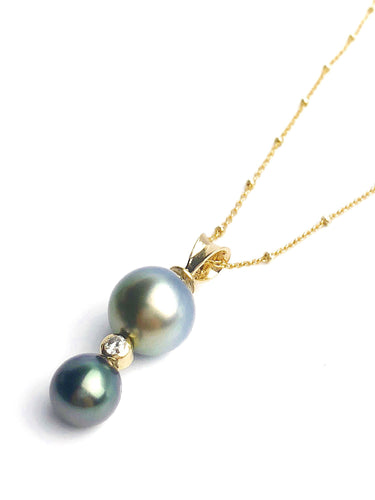 Diamond Pearl Pendant Setting - 14K Yellow Gold, Rose Gold, White Gold with Diamond - Setting only. No pearl included. JP871