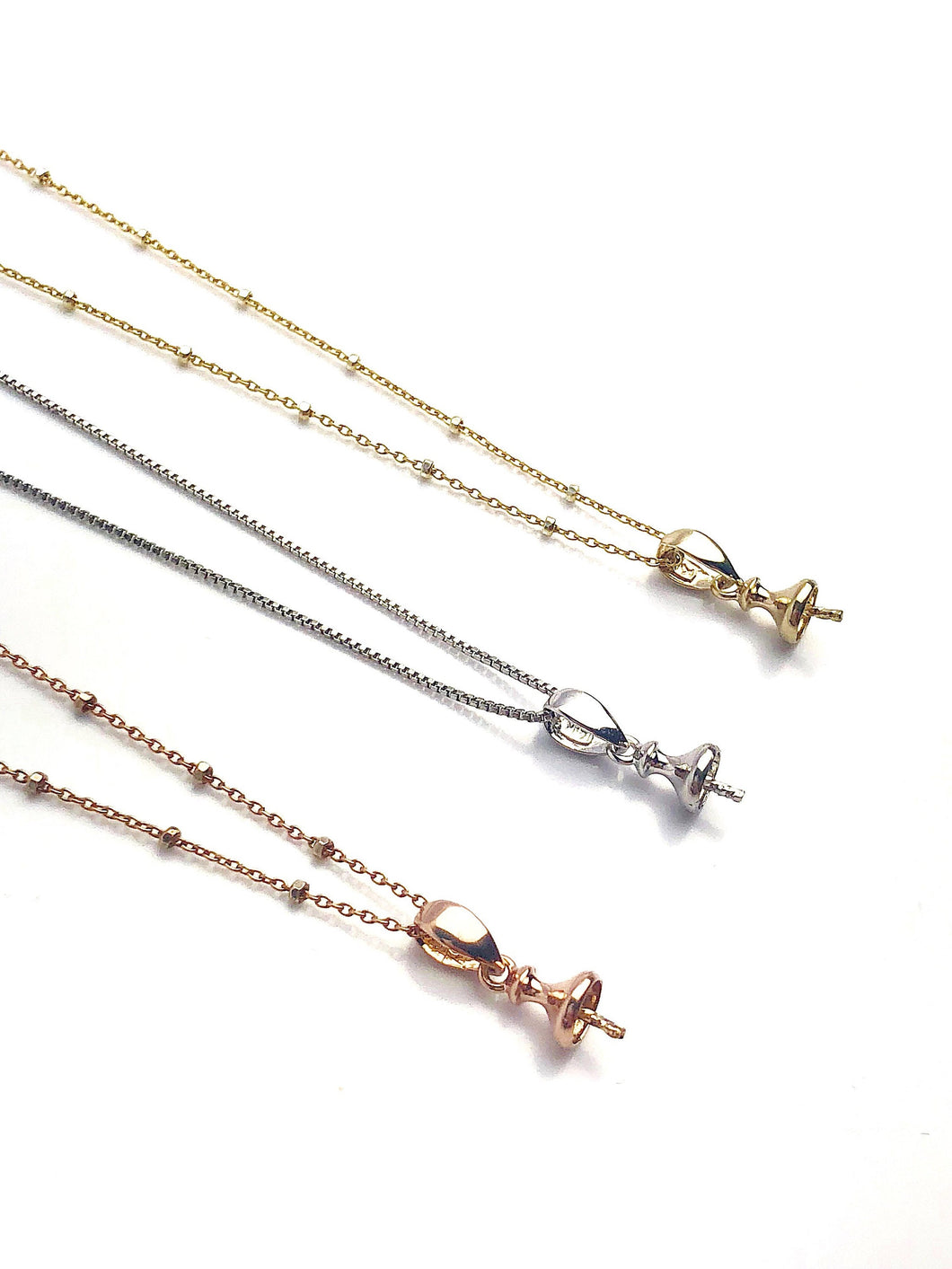 Pearl Pendant Setting - 14K Yellow Gold, Rose Gold, White Gold - Setting only. No pearl included. TP26.