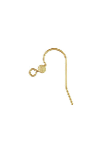Ear Wire w/3mm Stardust Bead,  14k gold filled. Sterling Silver, Made in USA. #4006416S