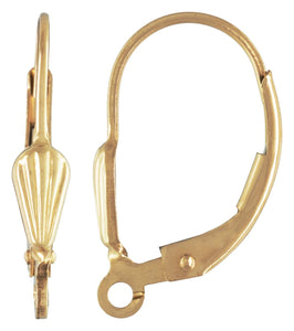 Shell Leverback w/Ring GP, 14k gold filled. #4007095