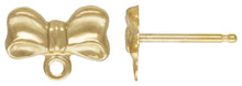 9.0x6.3mm Bow Post Earring w/Ring GP, 14k gold filled. Made in USA. #4006203R