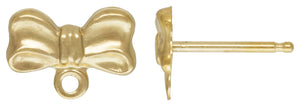9.0x6.3mm Bow Post Earring w/Ring GP, 14k gold filled. Made in USA. #4006203R