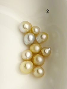 10 Pearls - SouthSea Pearls From Burma - Natural Color - 9 to 13mm (#531 No. 1-6)