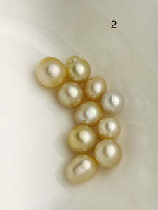10 Pearls - SouthSea Pearls From Burma - Natural Color - 9 to 13mm (#532 No. 1-6)