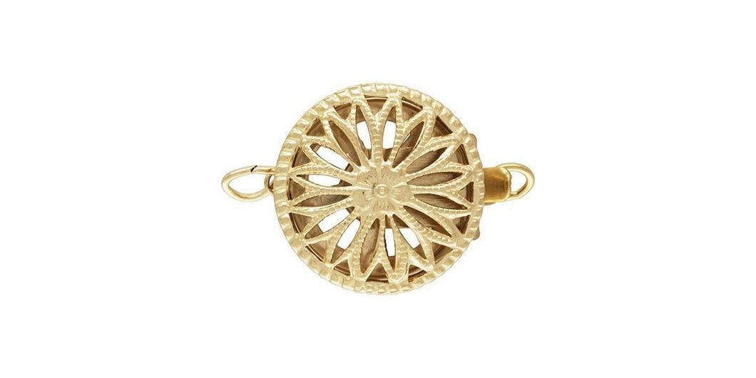 12.0mm Round Filigree Pearl Clasp, 14k gold filled. Made in USA. #4003572