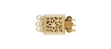 8.5x8.5mm Square Filigree Pearl Clasp 3 Row, 14k gold filled. Made in USA. #4003577