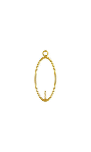 20x10mm Oval Drop w/ 0.6x4.0mm Peg, 14k gold filled. Made in USA. #4003502P