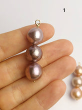 Edison Pearl Pendants on 14K Gold, Natural Color, 11-13mm, Made in Hawaii (548 No. 1-8)