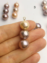 Edison Pearl Pendants on 14K Gold, Natural Color, 11-13mm, Made in Hawaii (548 No. 1-8)