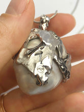 38mm GIANT South Sea Natural Pearl, 18k White Gold, 1.35 ct Diamonds - Statement Pendant - Handmade