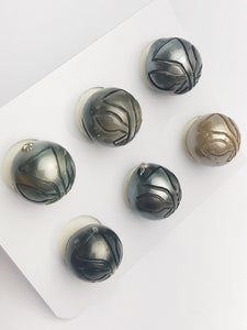 Carved Hawaiian Paddle Symbol Tattoo Tahitian Pearl 12-13mm (615)