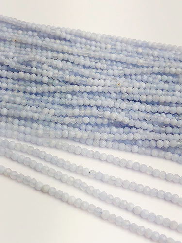 HALF OFF SALE - Blue Calcedony Gemstone Beads, Full Strand, Semi Precious Gemstone, 13