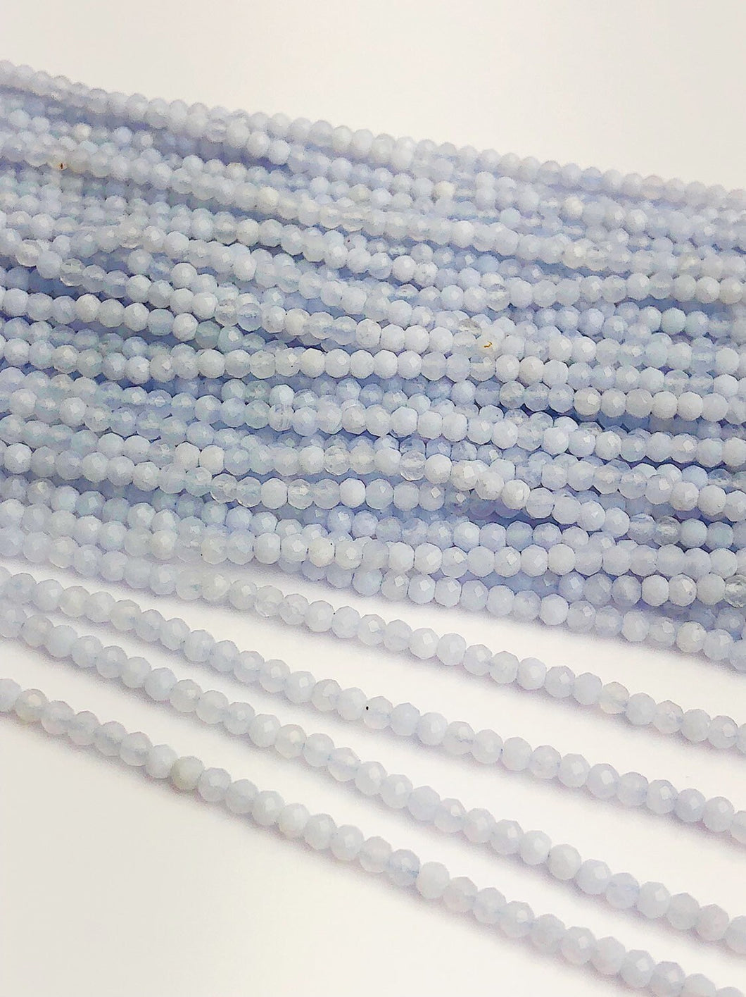 HALF OFF SALE - Blue Calcedony Gemstone Beads, Full Strand, Semi Precious Gemstone, 13