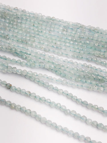 HALF OFF SALE - Aquamarine Gemstone Beads, Full Strand, Semi Precious Gemstone, 13