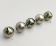 AAA Quality Multicolor Tahitian Peacock Loose Pearls - Short Drop Shape - 12mm (#572 No. 1-5)
