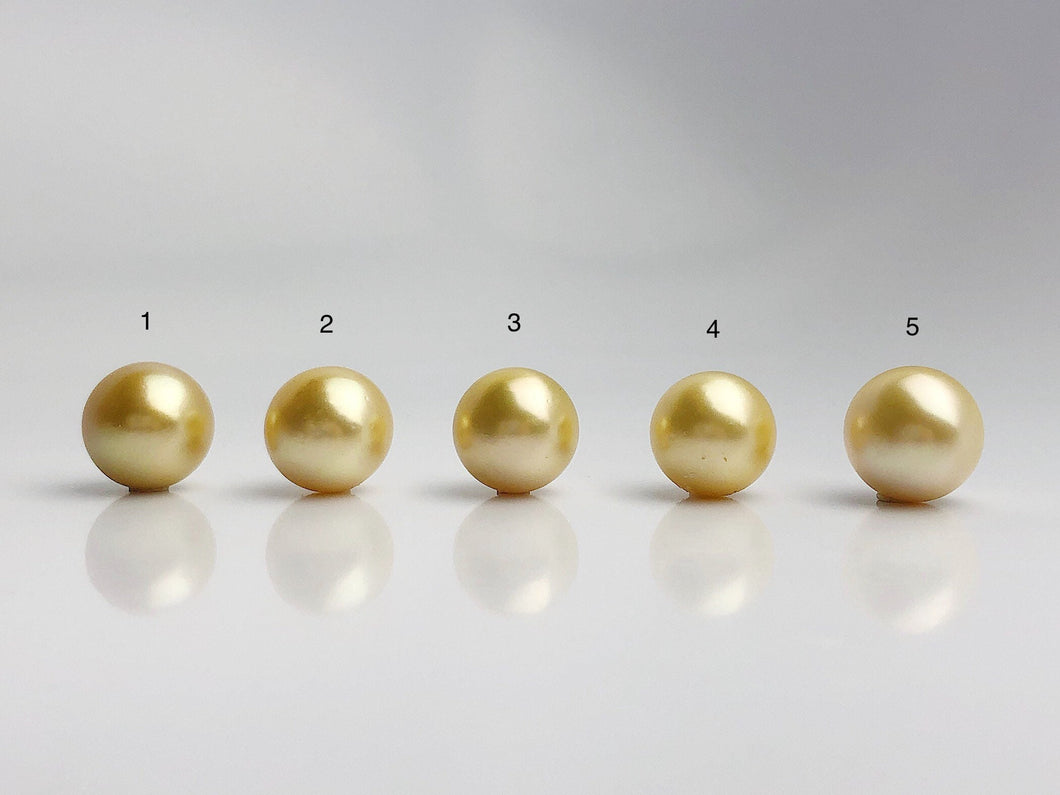 16mm - Golden South Sea Loose Pearls - Round - AA - 50% Percent Off Special (#574 No. 1-5)